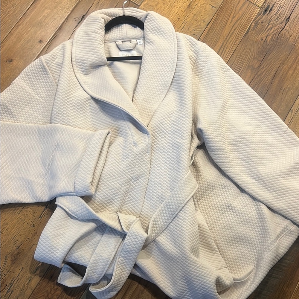 Frette Cream Textured Men's Robe